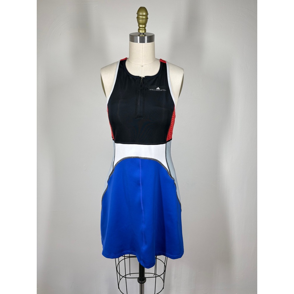 Adidas X Stella McCartney Barricade Tennis Dress Medium Blue Colorblock Sporty